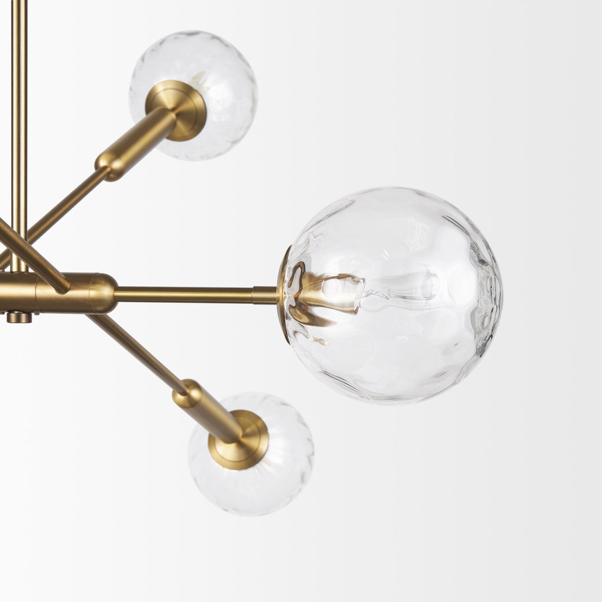 Mercana Britton Gold Metal w/ Clear Glass Globes 6-Light Chandelier