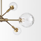 Mercana Britton Gold Metal w/ Clear Glass Globes 6-Light Chandelier