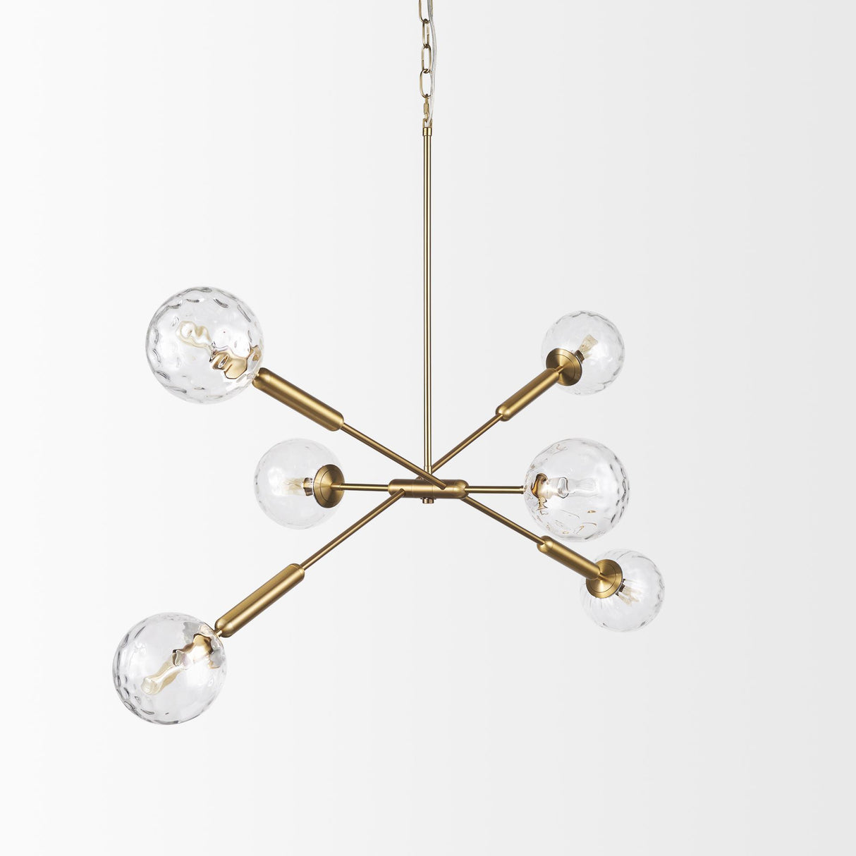 Mercana Britton Gold Metal w/ Clear Glass Globes 6-Light Chandelier