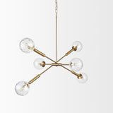 Mercana Britton Gold Metal w/ Clear Glass Globes 6-Light Chandelier