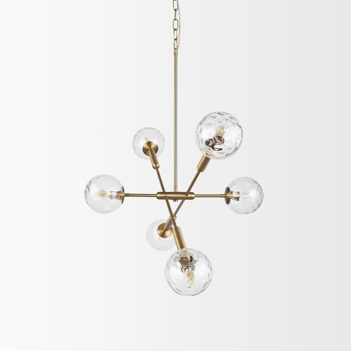 Mercana Britton Gold Metal w/ Clear Glass Globes 6-Light Chandelier