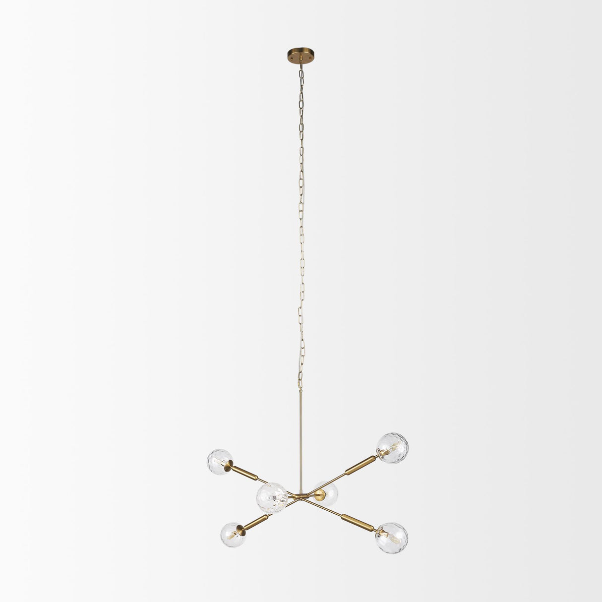 Mercana Britton Gold Metal w/ Clear Glass Globes 6-Light Chandelier