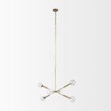 Mercana Britton Gold Metal w/ Clear Glass Globes 6-Light Chandelier