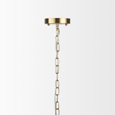 Mercana Britton Gold Metal w/ Clear Glass Globes 6-Light Chandelier