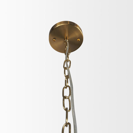 Mercana Britton Gold Metal w/ Clear Glass Globes 6-Light Chandelier