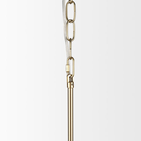 Mercana Britton Gold Metal w/ Clear Glass Globes 6-Light Chandelier