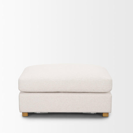 Mercana Halston Small Ottoman Oatmeal Performance Fabric