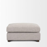 Mercana Halston Small Ottoman Light Gray Performance Fabric