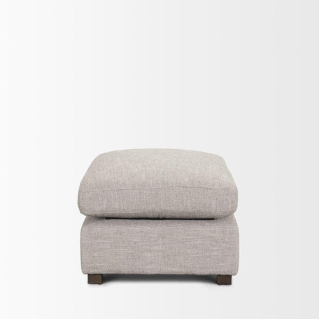 Mercana Halston Small Ottoman Light Gray Performance Fabric