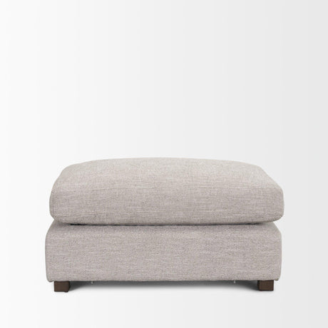 Mercana Halston Small Ottoman Light Gray Performance Fabric