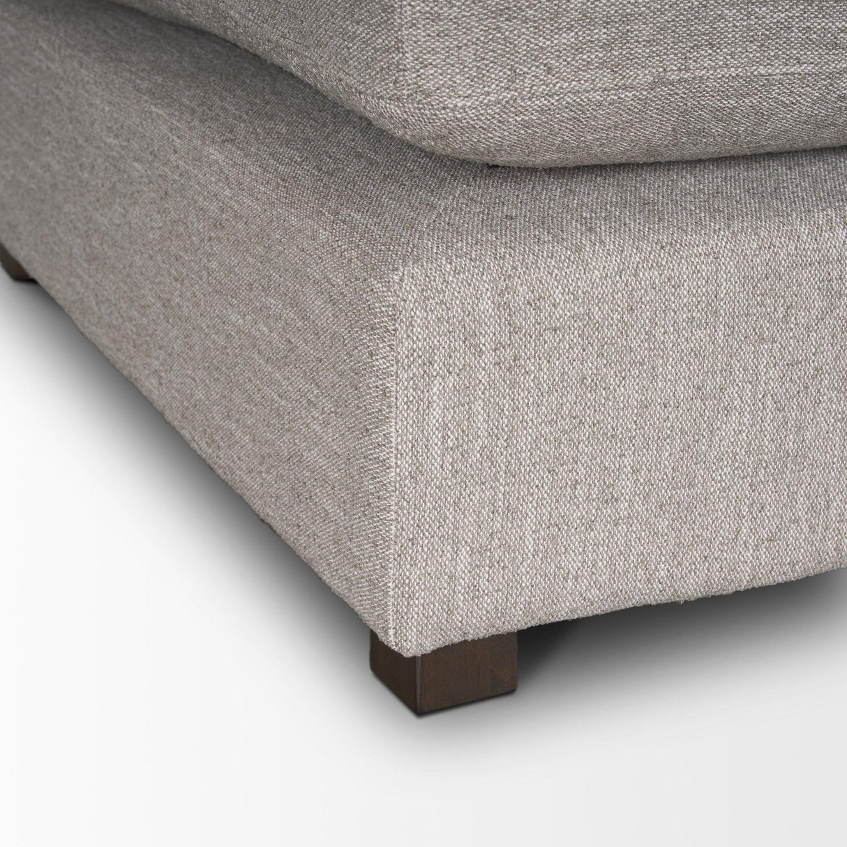 Mercana Halston Small Ottoman Light Gray Performance Fabric