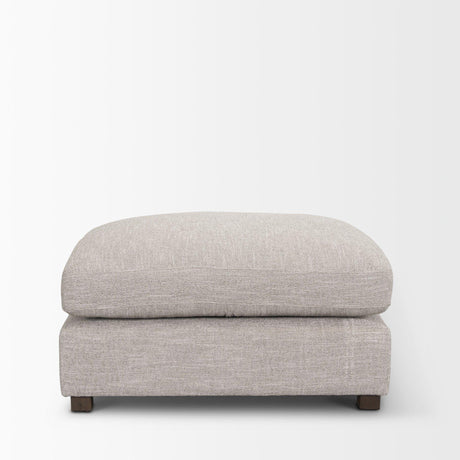 Mercana Halston Large Ottoman Light Gray Performance Fabric
