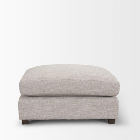 Mercana Halston Large Ottoman Light Gray Performance Fabric