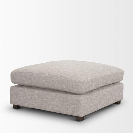 Mercana Halston Large Ottoman Light Gray Performance Fabric