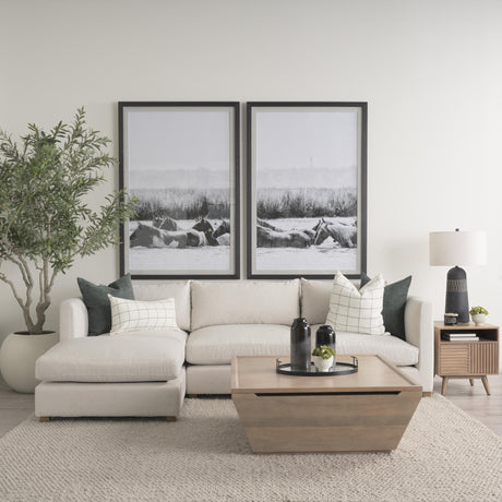 Mercana Halston Right Arm Sectional Piece Oatmeal Performance Fabric