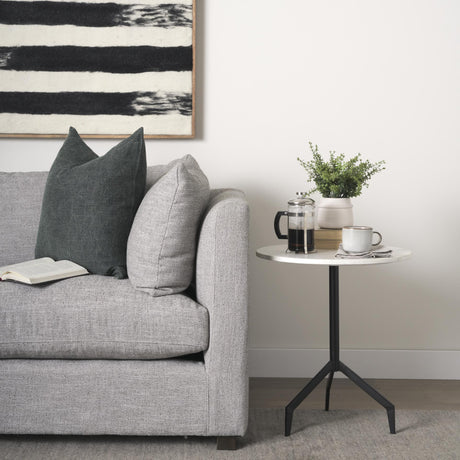 Mercana Halston Arm Pillow Light Gray Performance Fabric