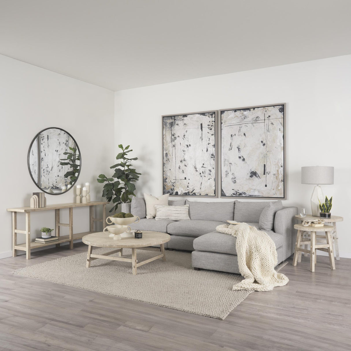 Mercana Rosie Large Blonde Wood Console Table