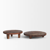 Mercana Iza Medium Brown Wooden Riser (Set of 2)