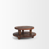 Mercana Iza Medium Brown Wooden Riser (Set of 2)