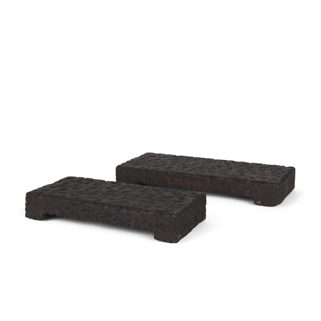 Mercana Shira Reclaimed Dark Brown Wooden Riser (Set of 2)