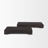 Mercana Shira Reclaimed Dark Brown Wooden Riser (Set of 2)
