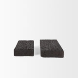 Mercana Shira Reclaimed Dark Brown Wooden Riser (Set of 2)