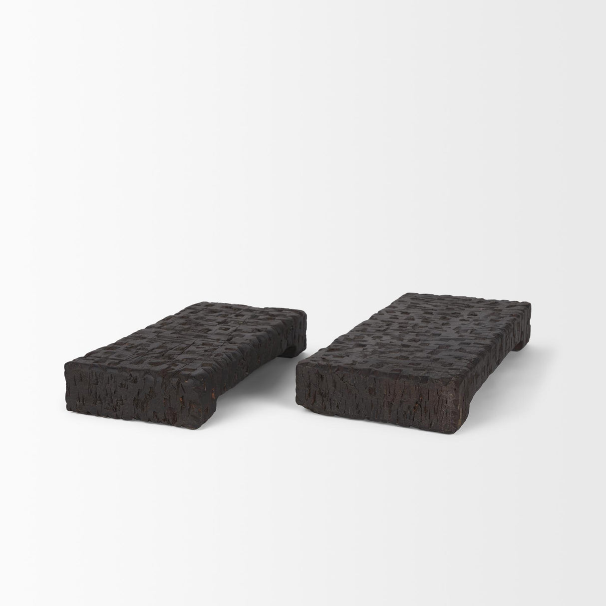 Mercana Shira Reclaimed Dark Brown Wooden Riser (Set of 2)