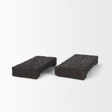 Mercana Shira Reclaimed Dark Brown Wooden Riser (Set of 2)