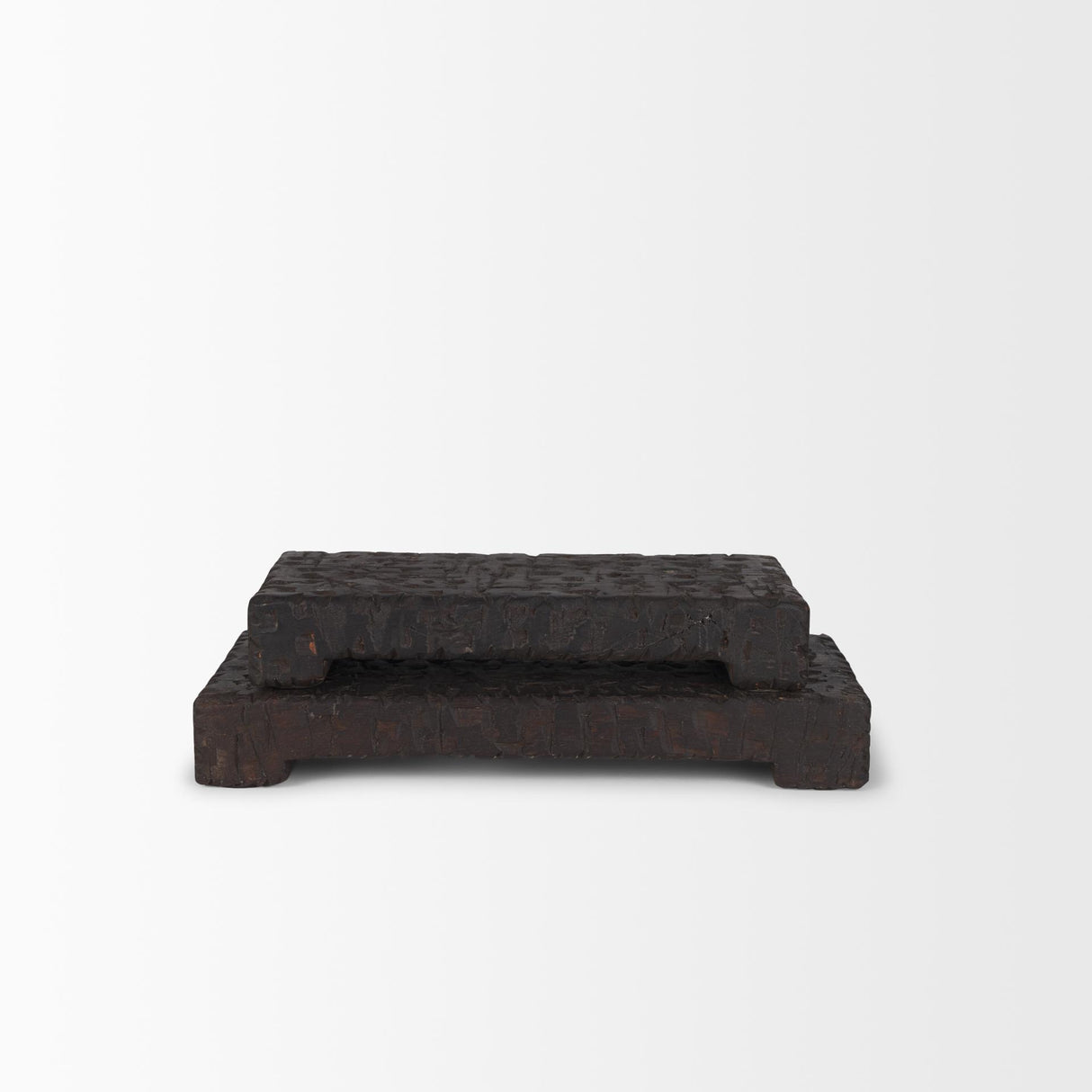 Mercana Shira Reclaimed Dark Brown Wooden Riser (Set of 2)