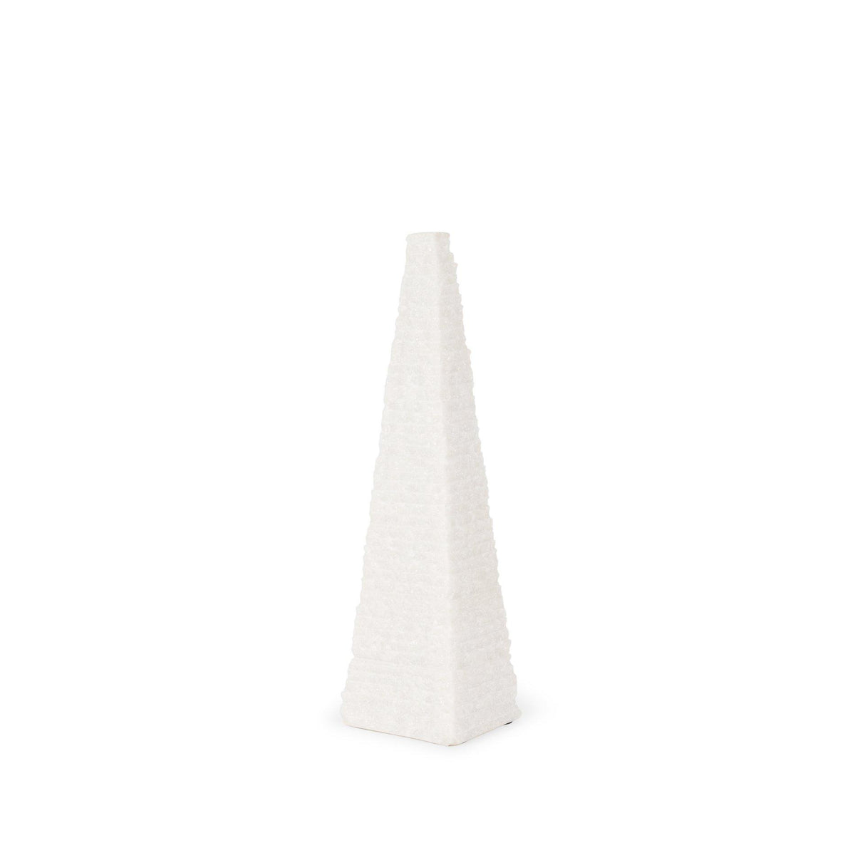 Mercana Pyramis White Rough Marble Obelisk 13"
