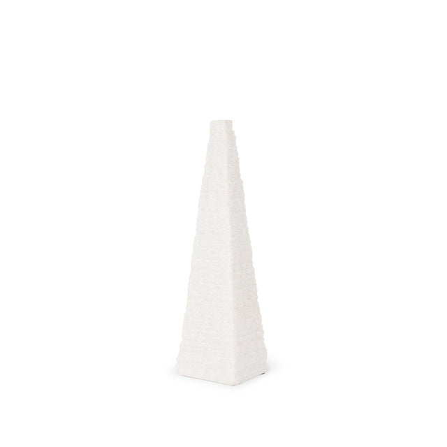 Mercana Pyramis White Rough Marble Obelisk 13"