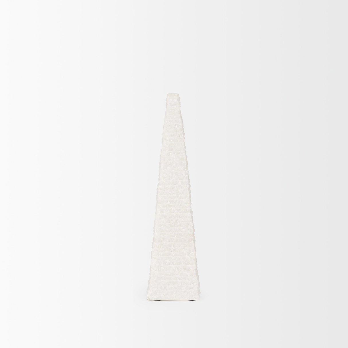 Mercana Pyramis White Rough Marble Obelisk 13"
