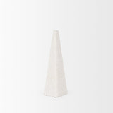 Mercana Pyramis White Rough Marble Obelisk 13"