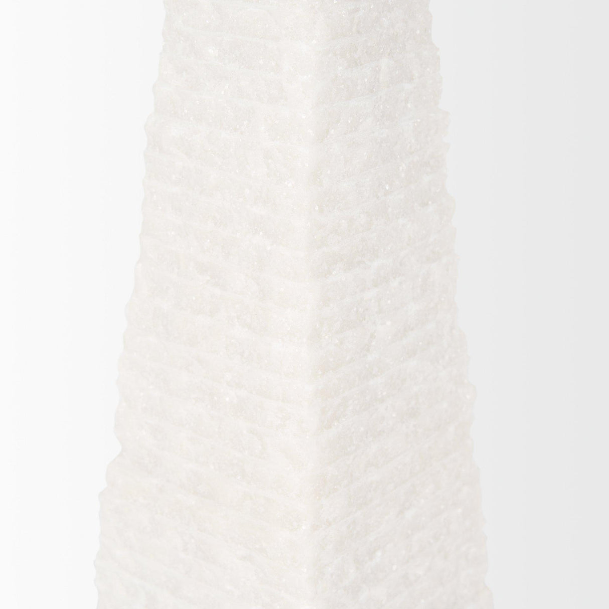 Mercana Pyramis White Rough Marble Obelisk 13"