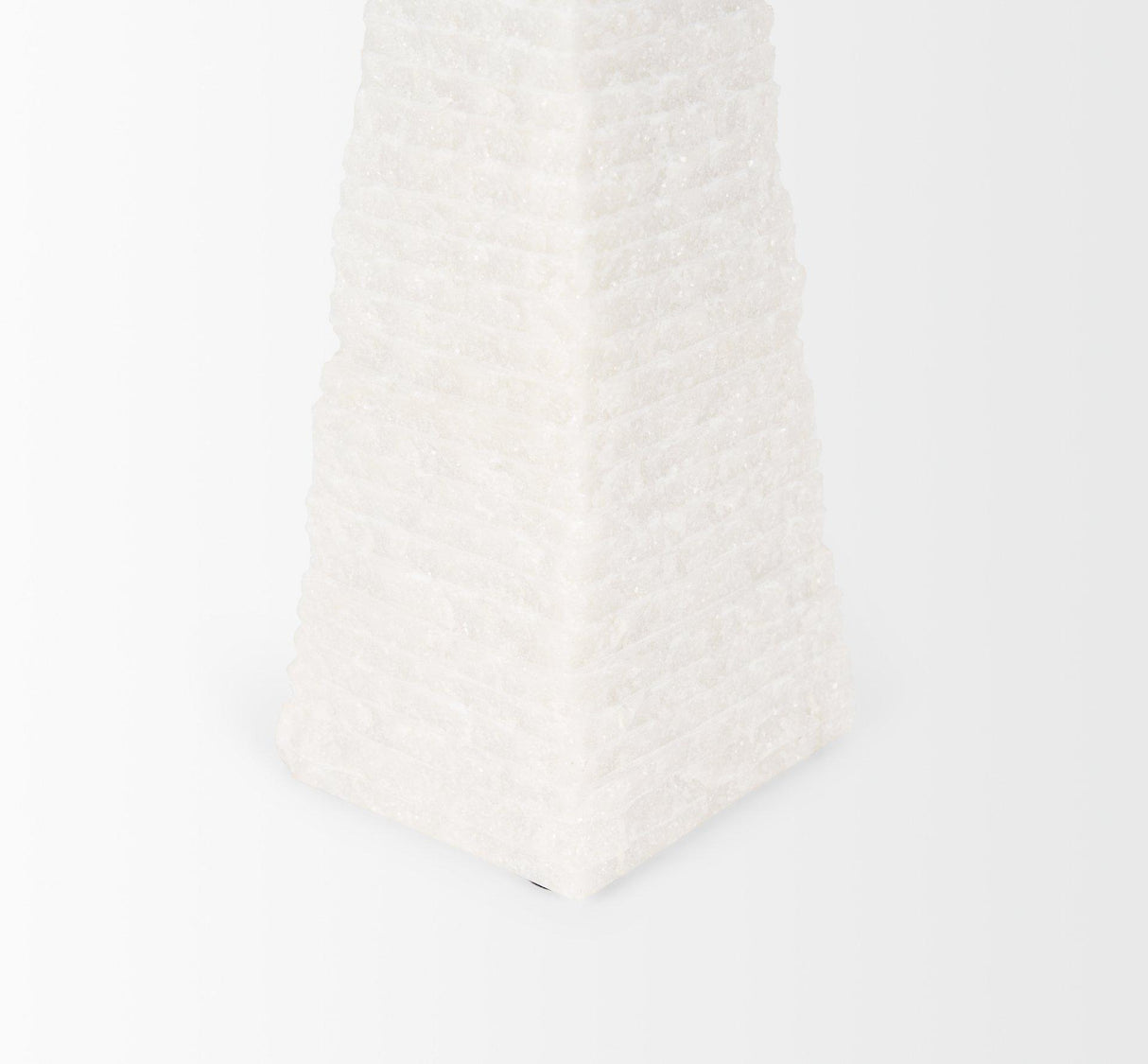 Mercana Pyramis White Rough Marble Obelisk 13"