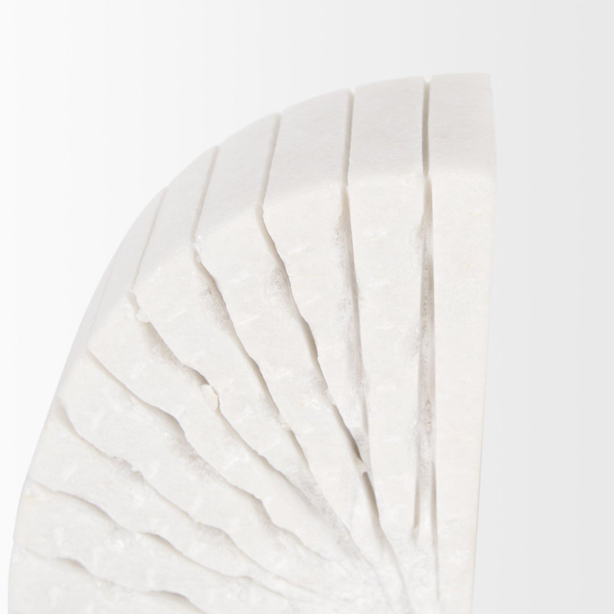 Mercana Stept White Marble Bookends w/rough carving (set of 2)