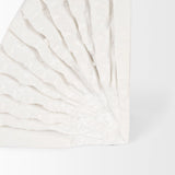 Mercana Stept White Marble Bookends w/rough carving (set of 2)