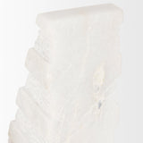 Mercana Cavetto White Marble Bookends w/rough carving S/2