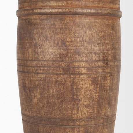 Mercana Porta Large Medium Brown Reclaimed Wooden Pot