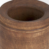 Mercana Porta Small Medium Brown Reclaimed Wooden Pot