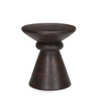 Mercana Palmera Dark Brown Wood Pedestal Accent Table