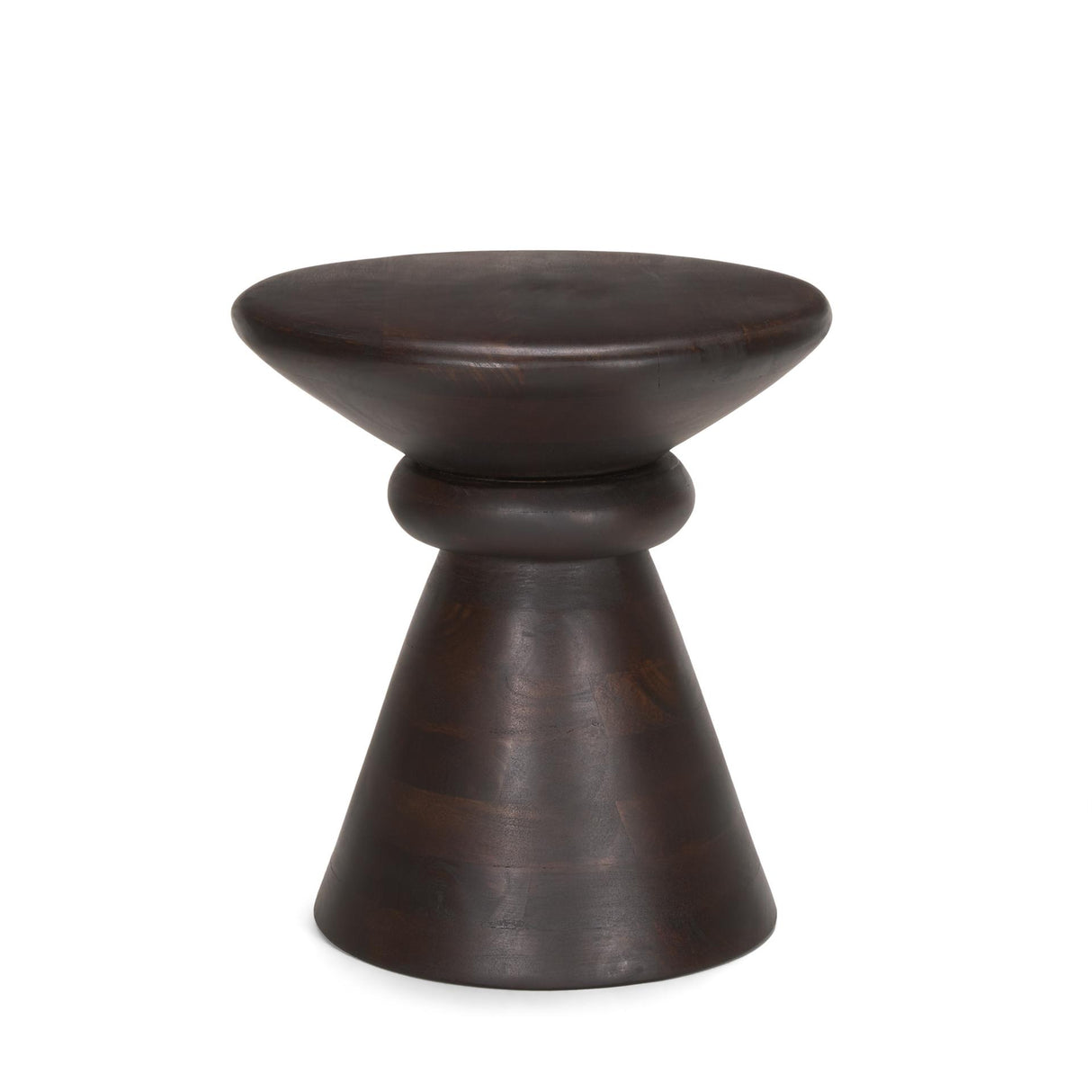 Mercana Palmera Dark Brown Wood Pedestal Accent Table