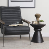 Mercana Palmera Dark Brown Wood Pedestal Accent Table