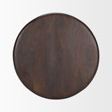 Mercana Palmera Dark Brown Wood Pedestal Accent Table