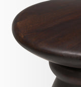 Mercana Palmera Dark Brown Wood Pedestal Accent Table