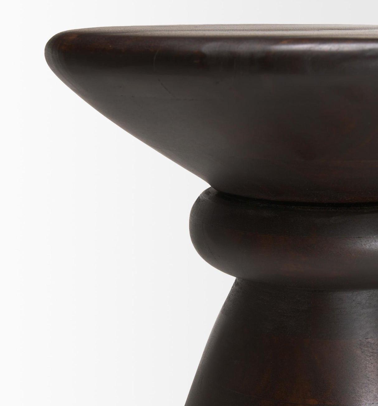 Mercana Palmera Dark Brown Wood Pedestal Accent Table