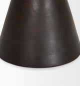 Mercana Palmera Dark Brown Wood Pedestal Accent Table