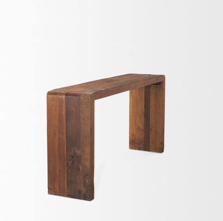 Mercana Estelle Rustic Brown Reclaimed Wood Console Table