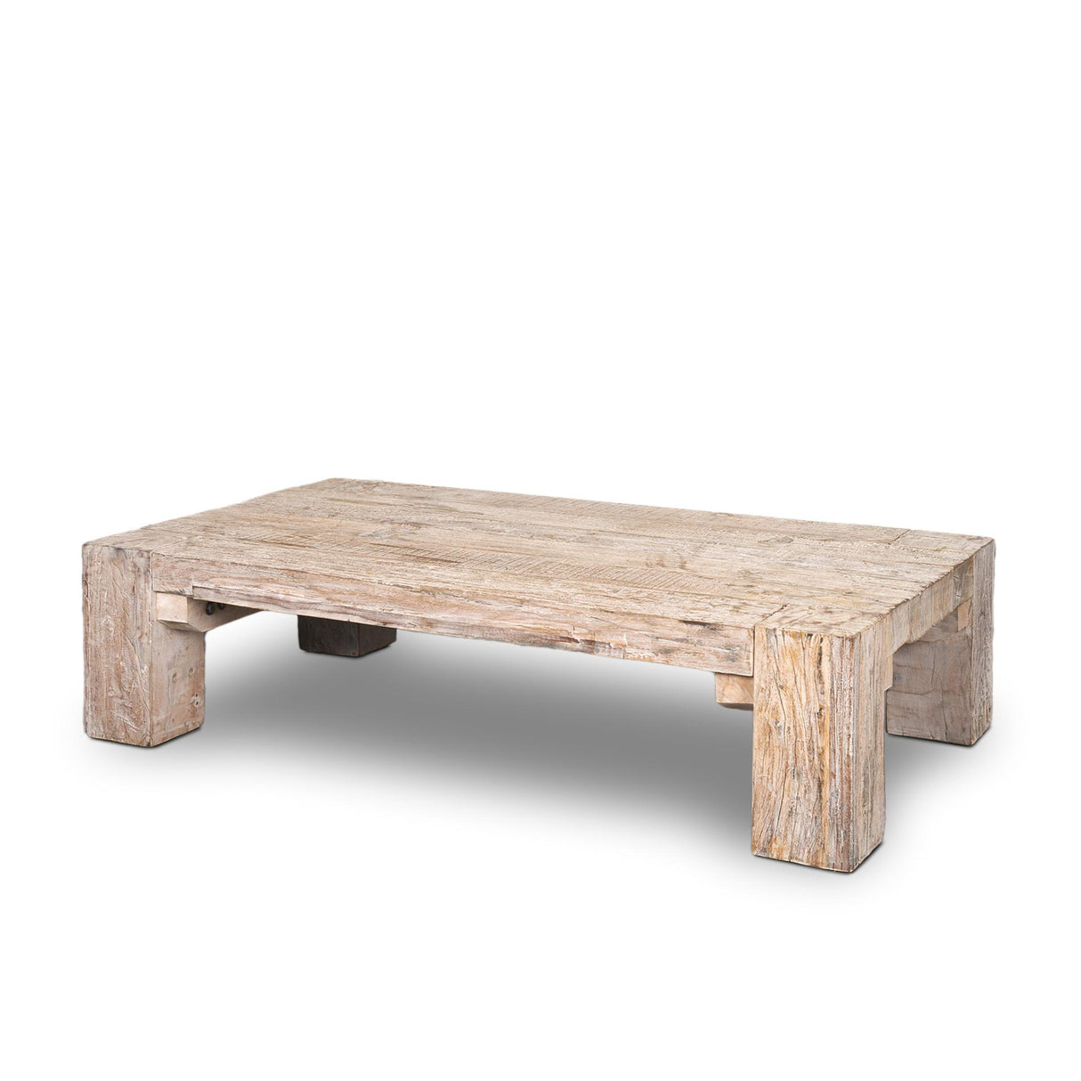 Mercana McArthur Rectangular Reclaimed Wood W/ White Wash Coffee Table