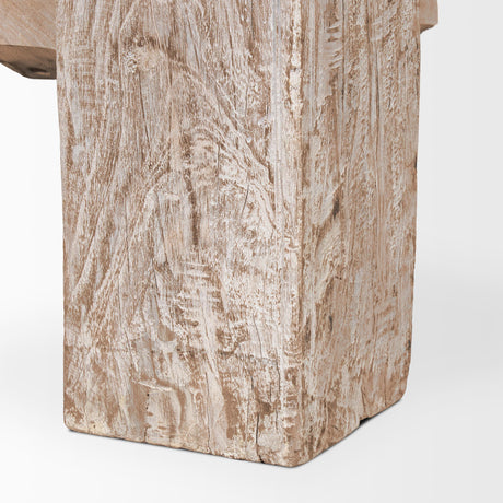 Mercana McArthur Rectangular Reclaimed Wood W/ White Wash Coffee Table